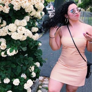 Zara Trafaluc Yellow & White Striped Dress
